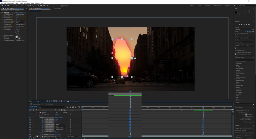 Utilizzo dei fotogrammi chiave di After Effects per la post produzione video