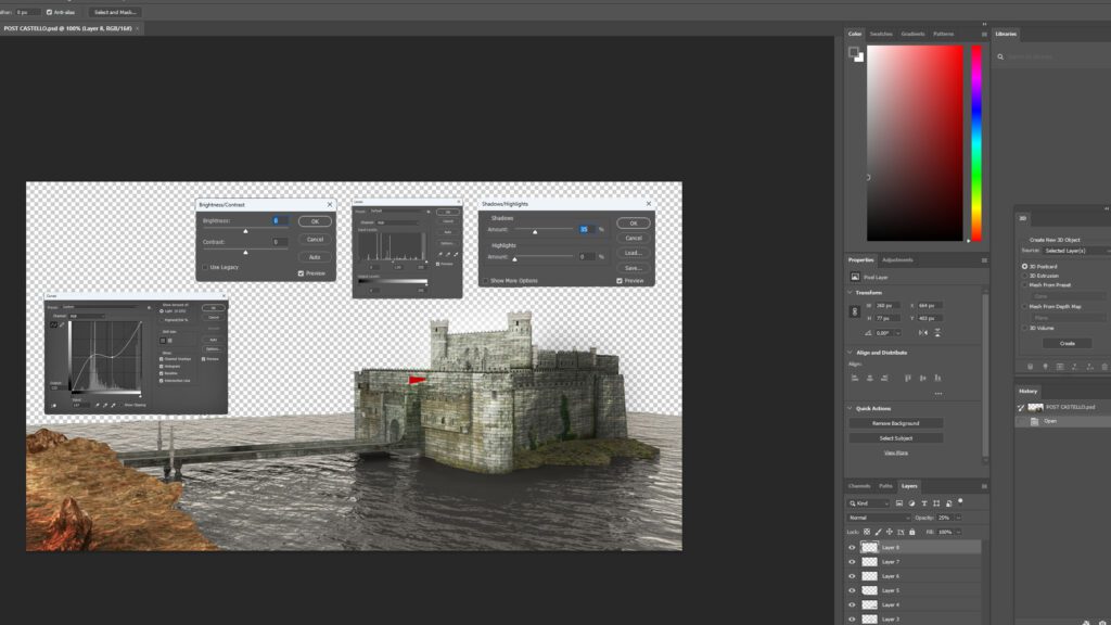 Comandi di post produzione di base su rendering con Photoshop