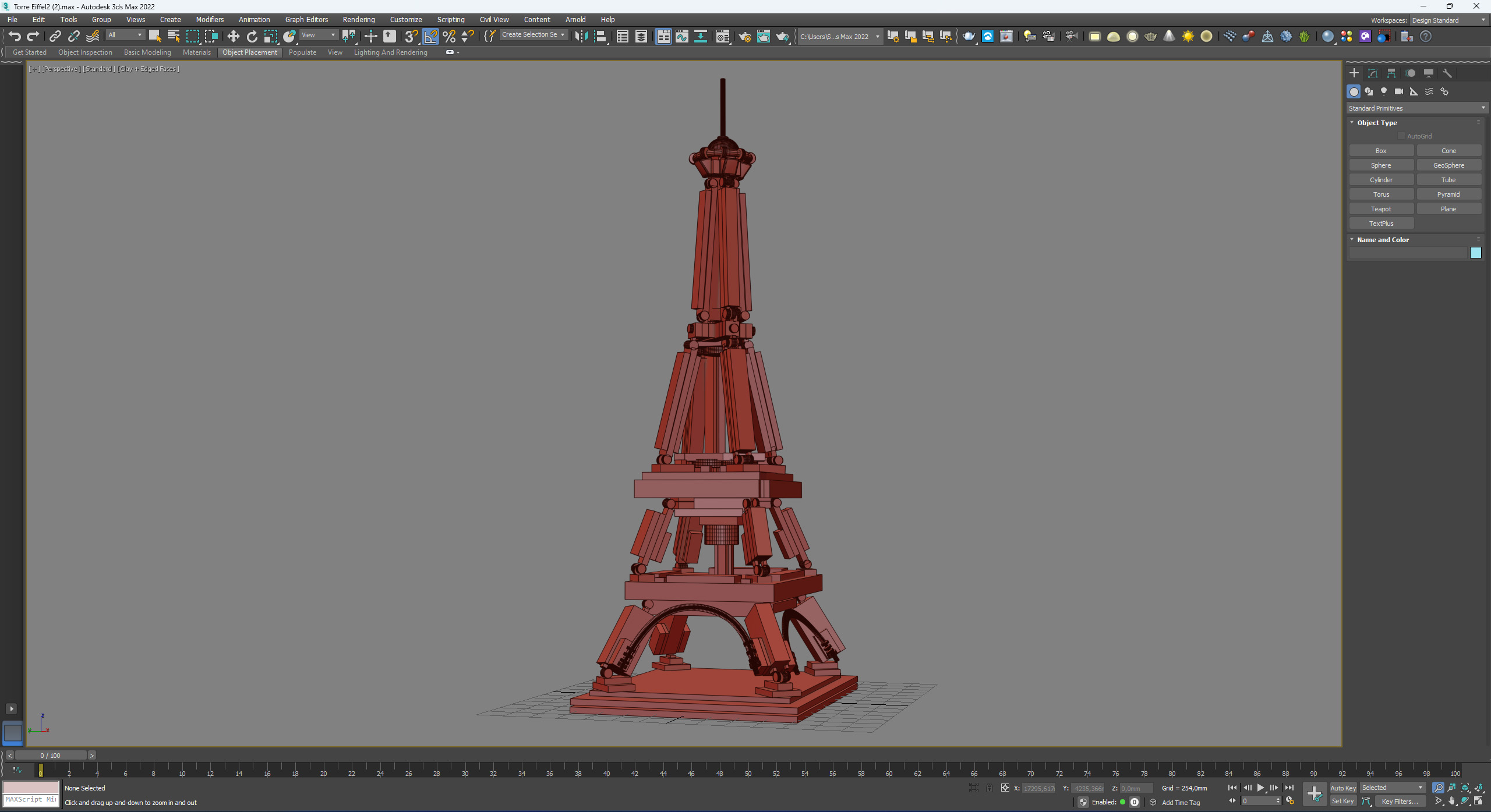 Forme 3D avanzate extended primitives modello 3D torre Eiffel lego con 3D Studio